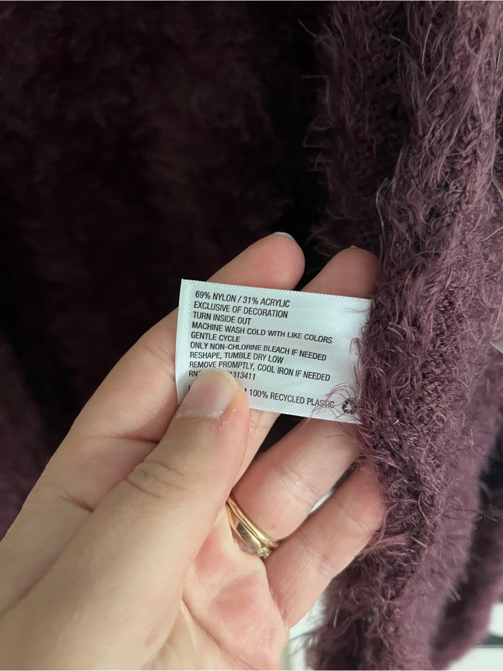 NEW Knox Rose Wine Eyelash Open Cardigan Sweater Floral Purple Whimsigoth Soft L - Picture 4 of 6